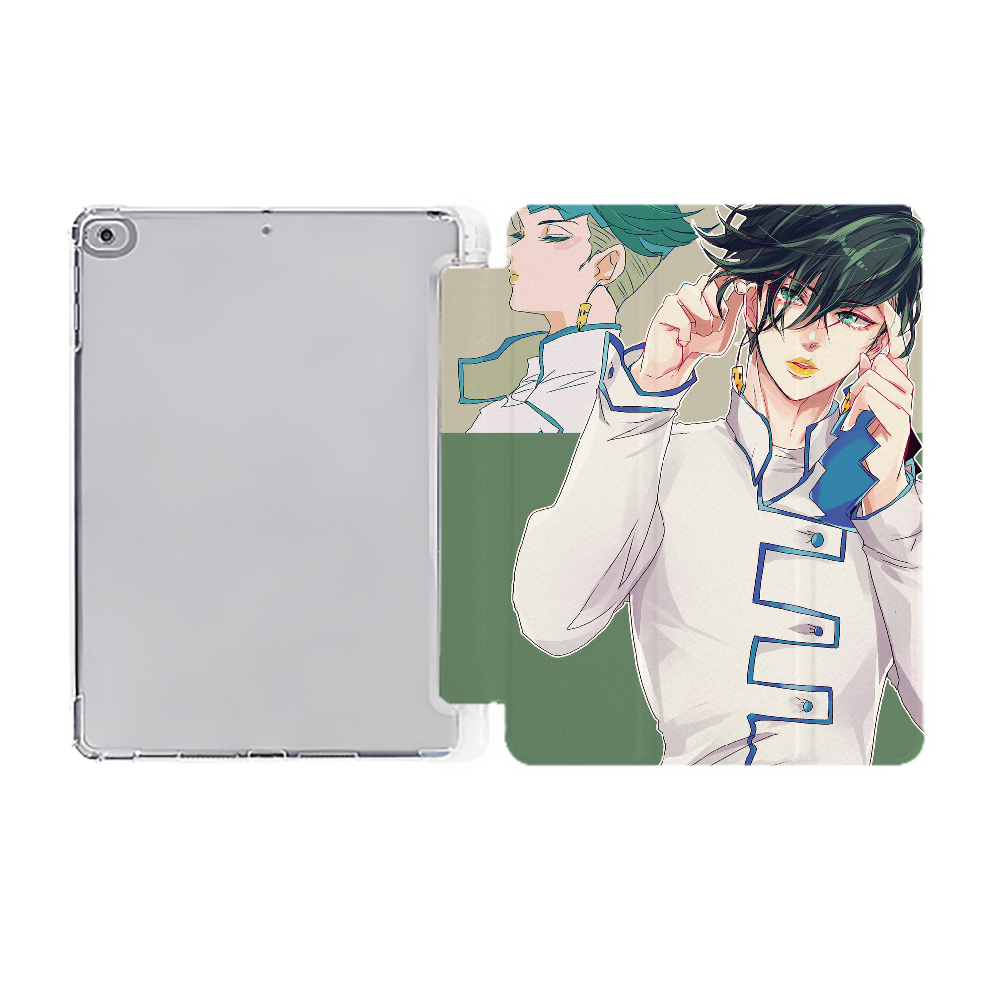 （画像用） ジョジョの奇妙な冒険 JoJo's Bizarre Adventure IPad ケース ペン収納付き 三つ折りスタンド PUレザー×シリコン 対応機種9.5/10.5/10.9インチ